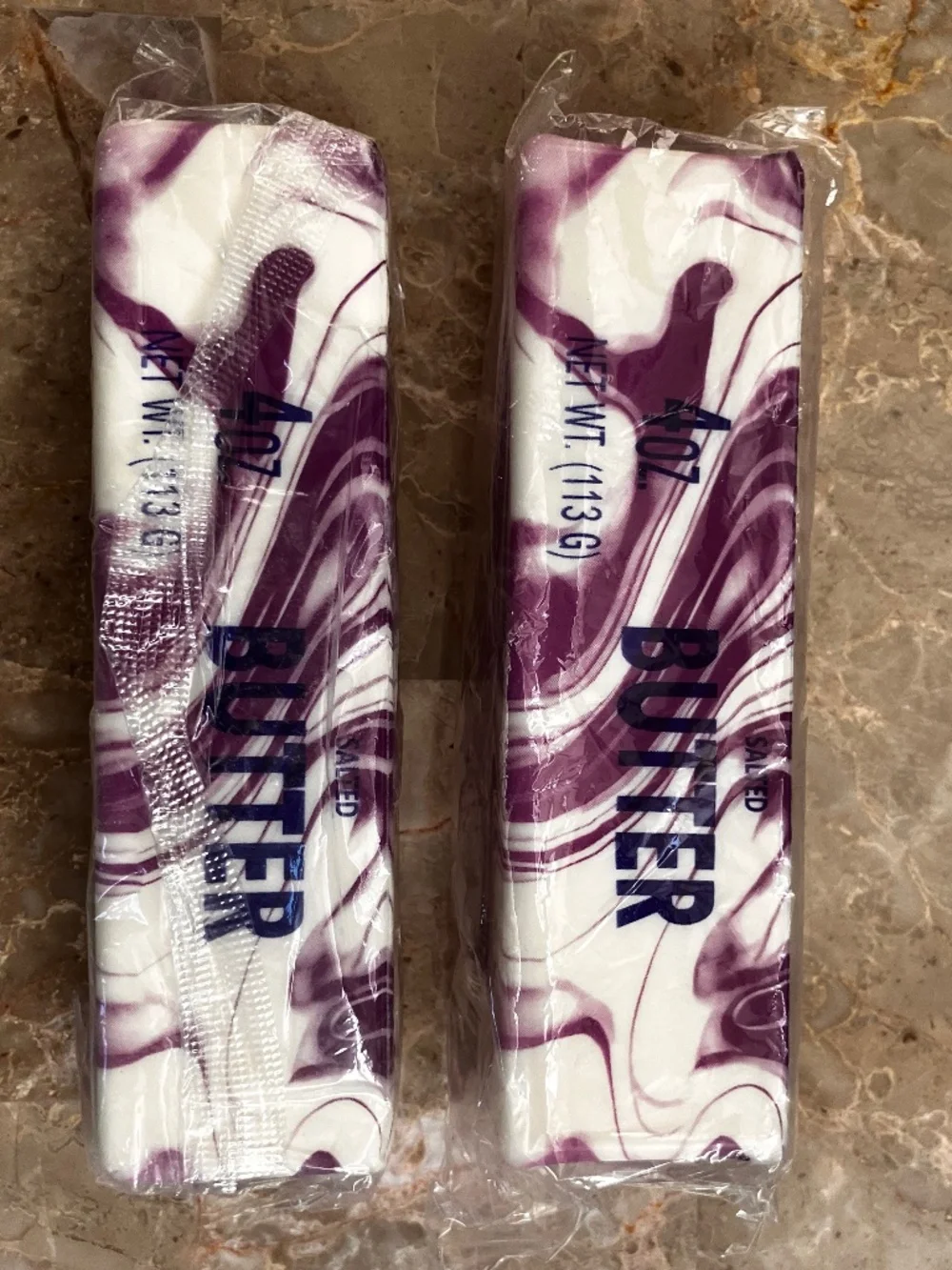 Purple Swirl Butter Sticks Slow-Rise Squishy Toy Set of 2